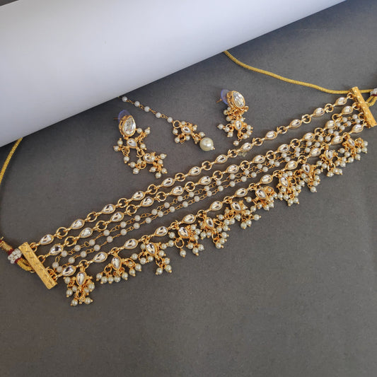 Kundan Pearls Choker Set