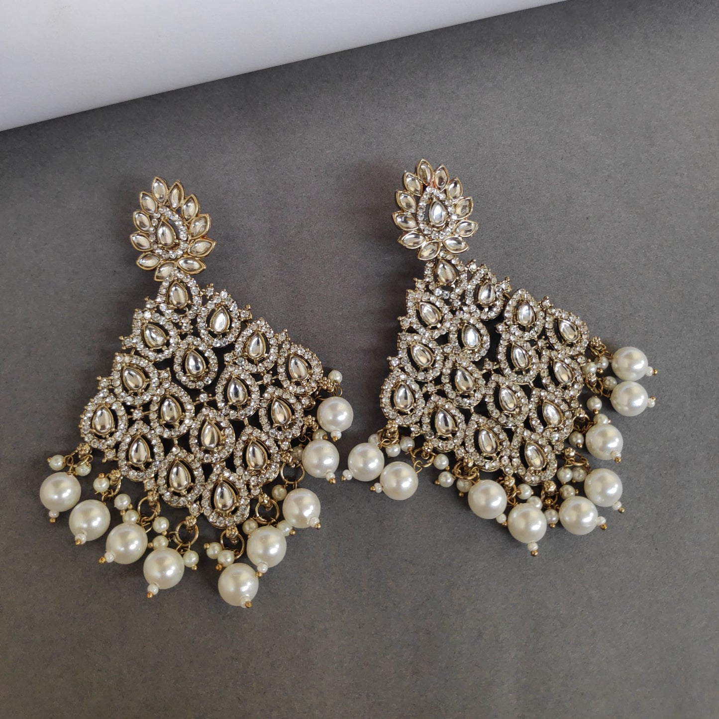 Bollywood Style Crystal Latkan Detailed Chandbali