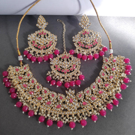 Necklace Set With Pachi Kundan Work And Pearls Detailing