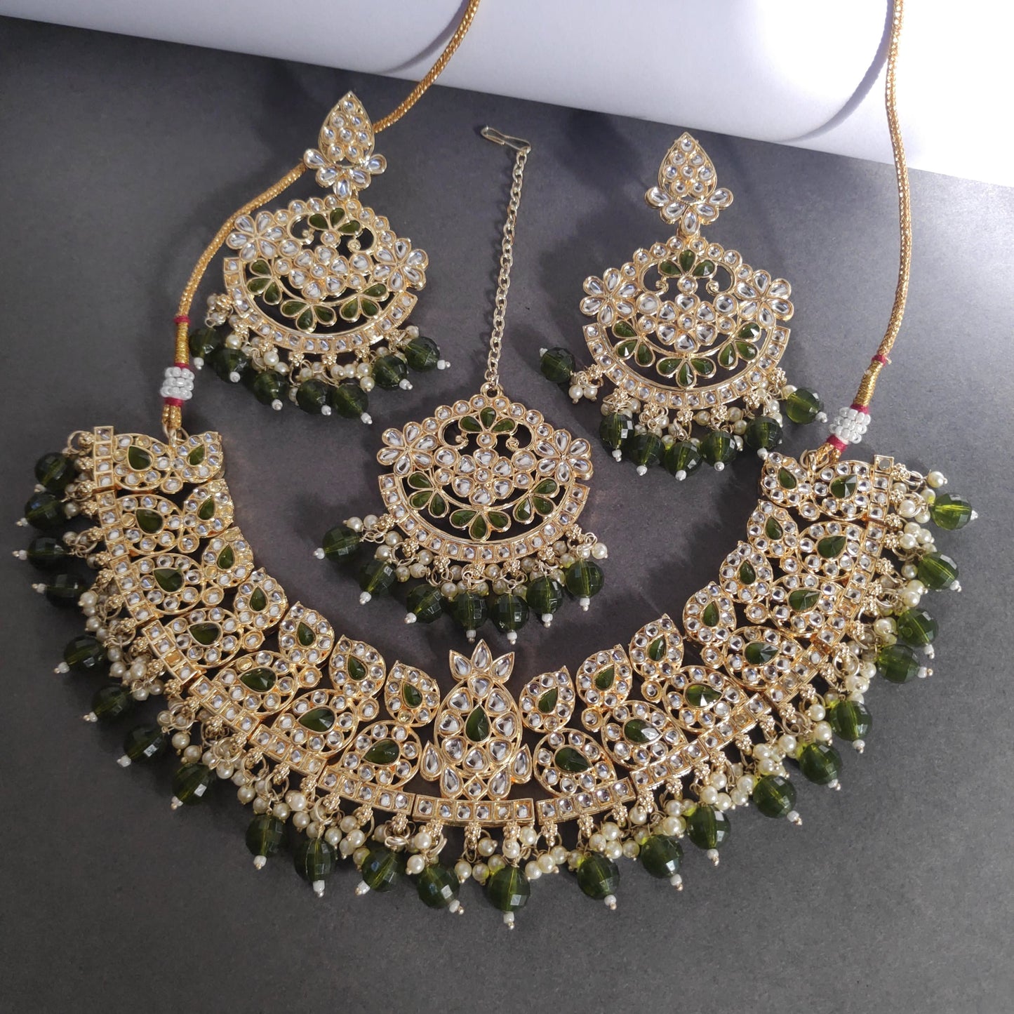 Necklace Set With Pachi Kundan Work And Pearls Detailing