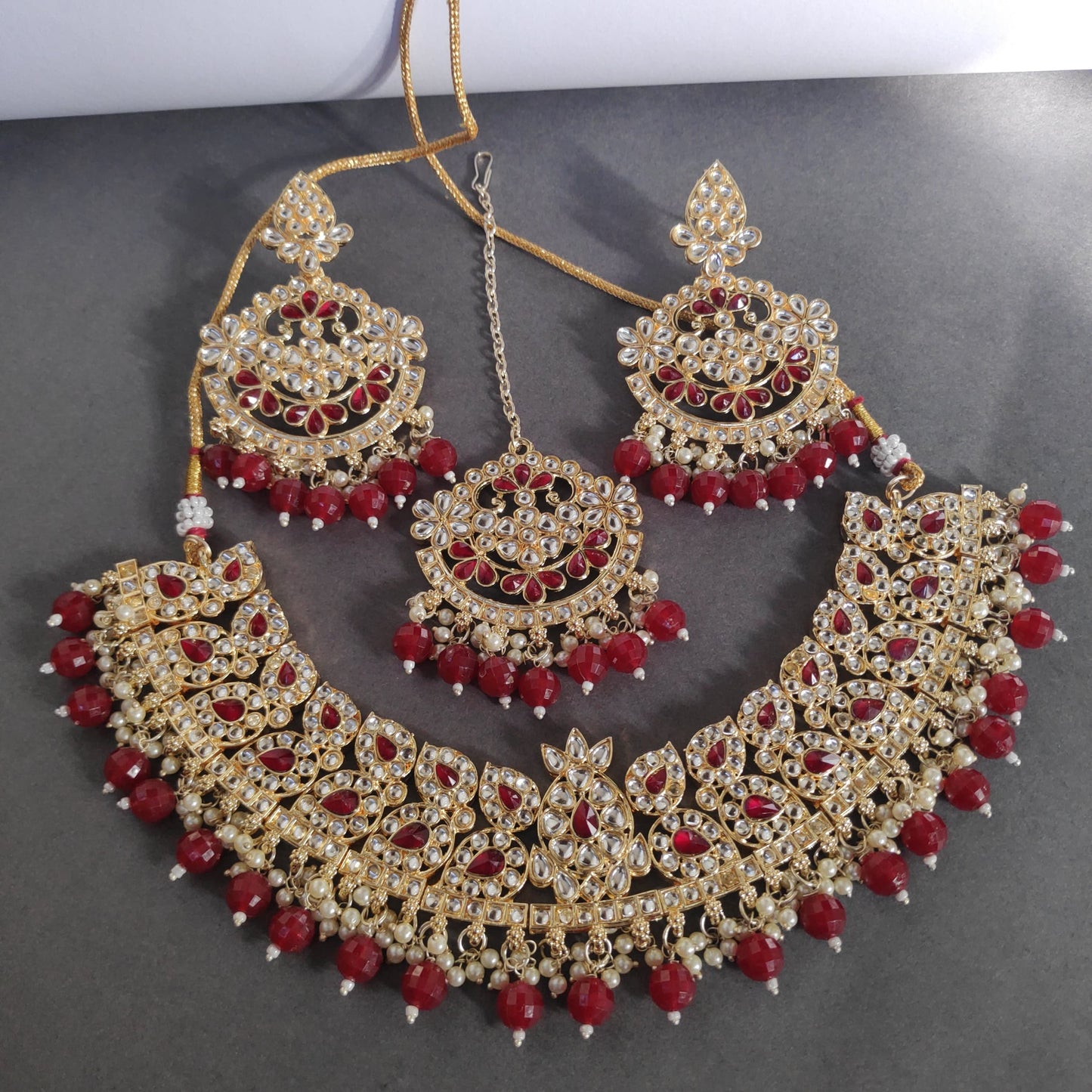 Necklace Set With Pachi Kundan Work And Pearls Detailing