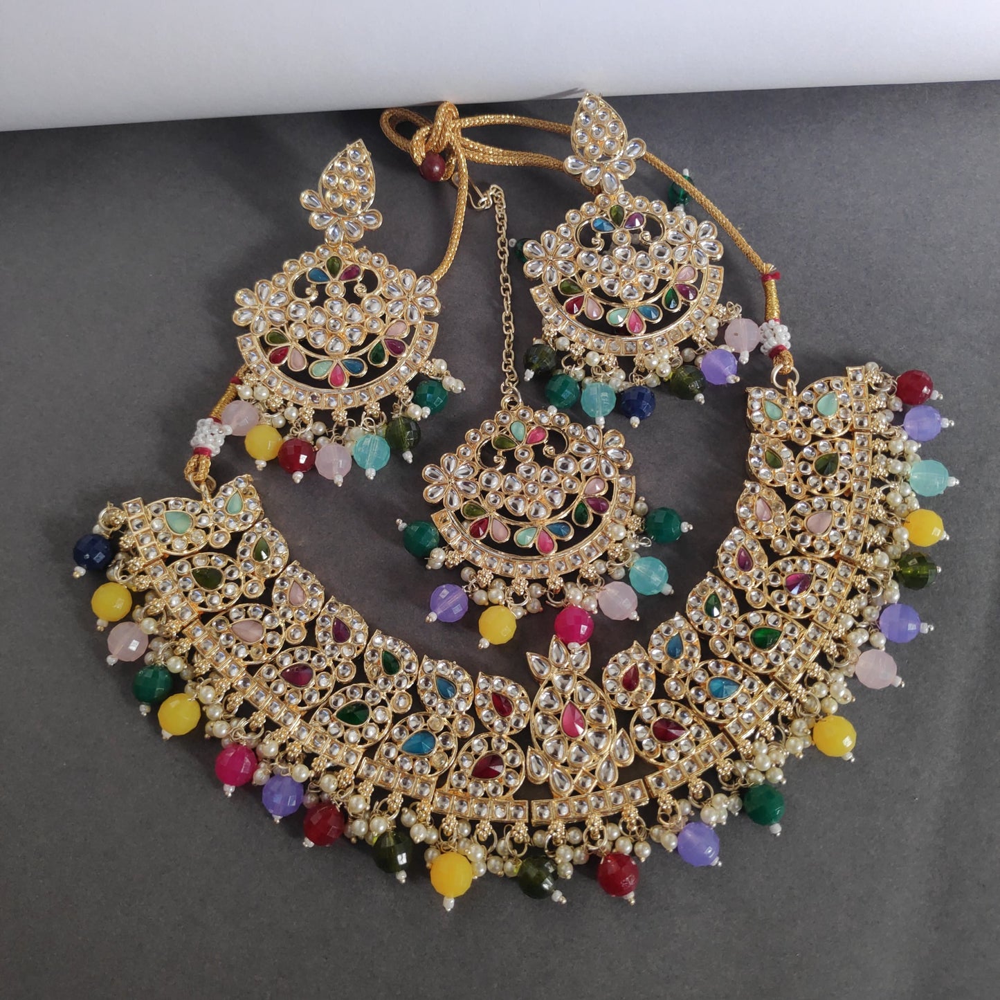 Necklace Set With Pachi Kundan Work And Pearls Detailing