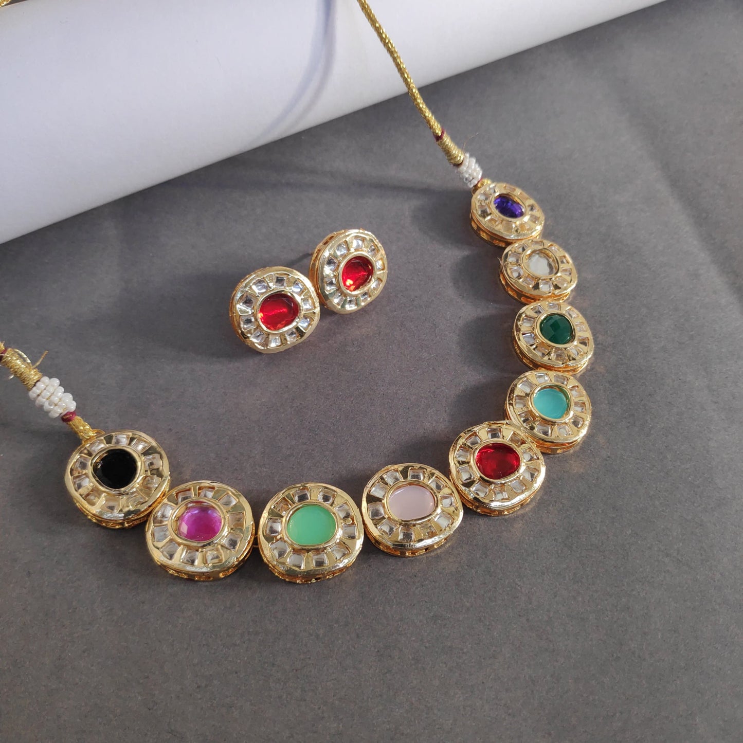 Navratna Kundan Choker Set