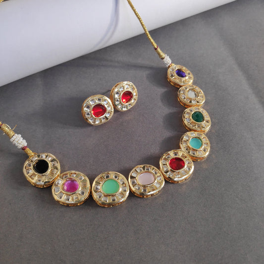 Navratna Kundan Choker Set