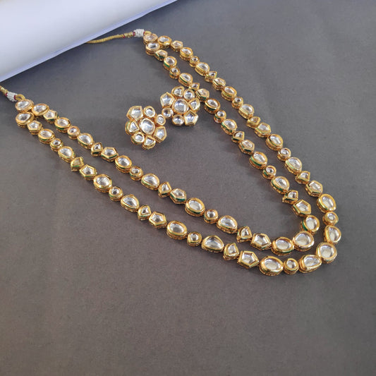 Two Line Uncut Kundan Long Mala Set