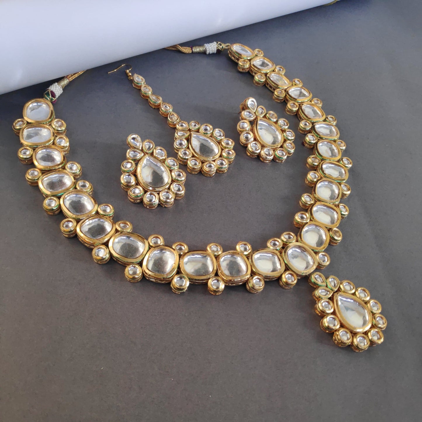 Long Rani Haar Kundan Mala Set With Back Meenakari Work